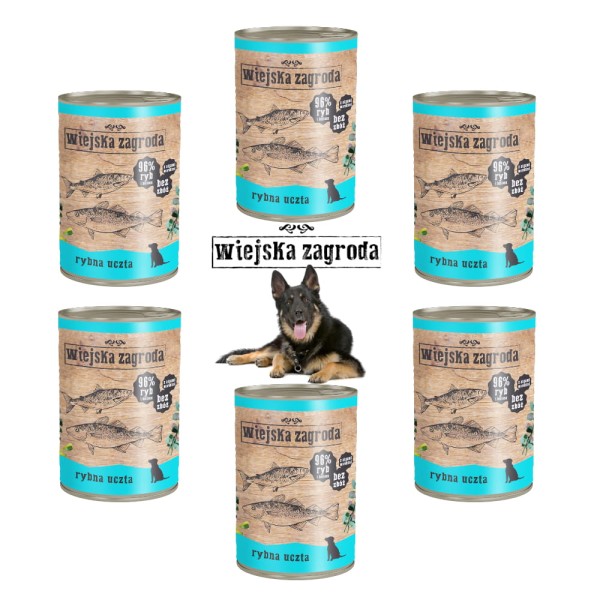 Karma mokra dla psa Rybna Uczta 6x400g Wiejska Zagroda