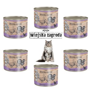 Karma dla kota kurczak kaczka 6x200g Wiejska Zagroda