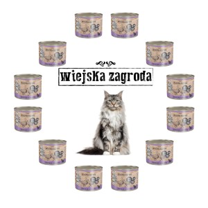 Karma dla kota kurczak kaczka 12x200g Wiejska Zagroda