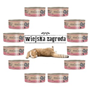 Karma dla kota indyk łosoś 12x85g Wiejska Zagroda