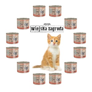 Karma dla kociąt królik cielęcina 12x200g Wiejska Zagroda