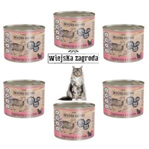 Karma dla kota jagnięcina kryl 6x200g Wiejska Zagroda
