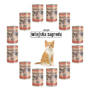 Karma dla kociąt królik cielęcina 12x400g Wiejska Zagroda