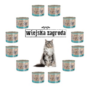 Karma dla kota indyk łosoś 12x200g Wiejska Zagroda