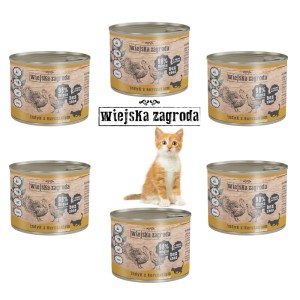 Karma dla kociąt kurczak indyk 6x200g Wiejska Zagroda