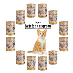 Karma dla kociąt kurczak indyk 12x400g Wiejska Zagroda