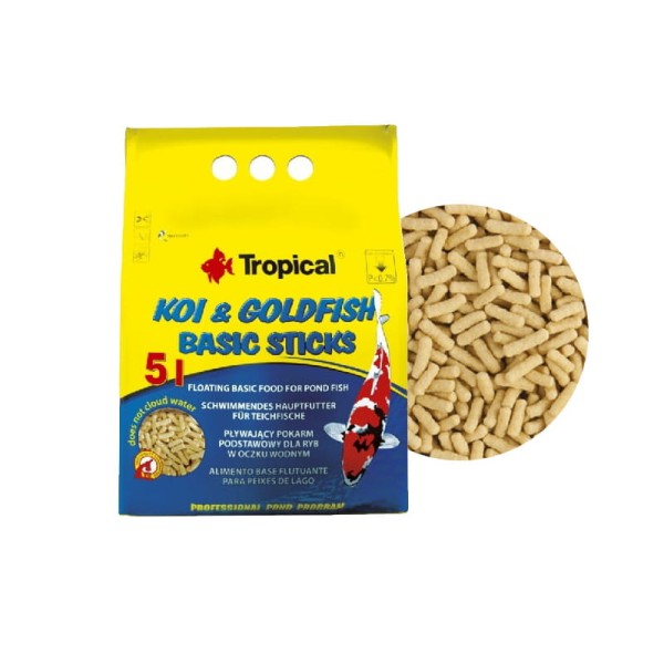Tropical koi goldfish basic sticks 5l/400g - pokarm dla koi