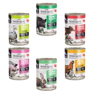 Wiejska Zagroda Karma dla psa MONO 6x400g MIX