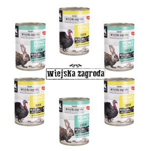 Karma dla kociąt MIX MONO Wiejska Zagroda 6x400g
