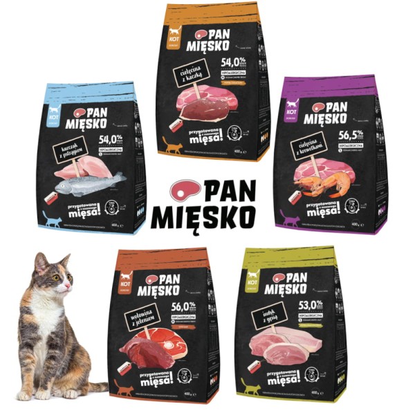 Karma dla kota sucha MIX smaków Pan Mięsko 5x400g