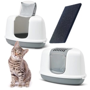 Kuweta toaleta narożna dla kota kotów+ filtr savic