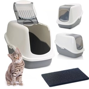 Kuweta toaleta kryta dla kot kota z filtrem savic