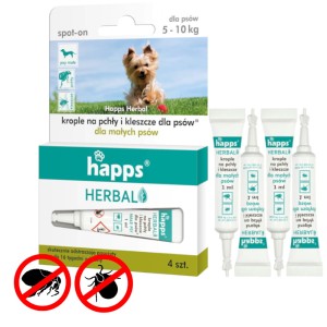 Krople na pchły kleszcze dla małych psów (5-10kg) Happs