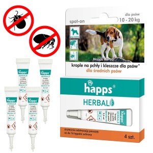 Krople na pchły kleszcze dla psów (10-20kg) happs
