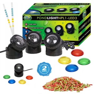 Oświetlenie led do oczka 3 szt + czujnik zmierzchu