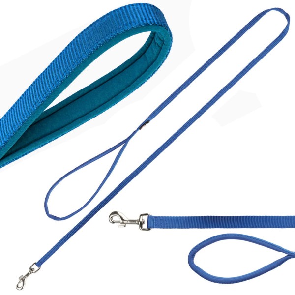 Smycz podwójna dla psa 1,2m/10 mm S NIEBIESKA