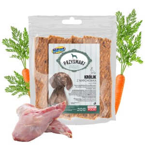 PASKI KRÓLIKA Z MARCHEWKĄ przysmak dla psa 80g HILTON