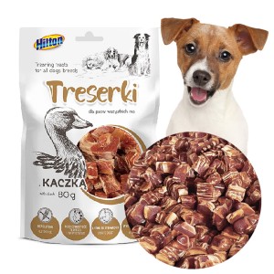TRESERKI Z KACZKĄ smaczki przysmak dla psa 80g HILTON