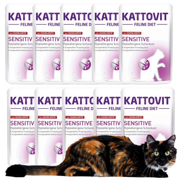 Kattovit SENSITIVE kurczak i kaczka dla kota 10x85g