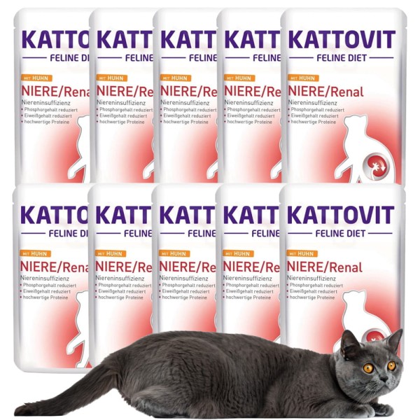 Kattovit NIERE RENAL kurczak dla kota PAKIET 10x85g