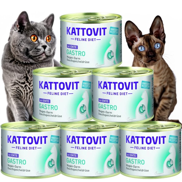 Kattovit GASTRO kaczka karma dla kota PAKIET 6x185g