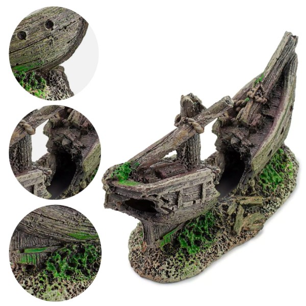 Ozdoba do akwarium okręt statek wrak 10,5cm Happet 409D