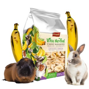 Przysmak chipsy suszone banany gryzoń królik 150g