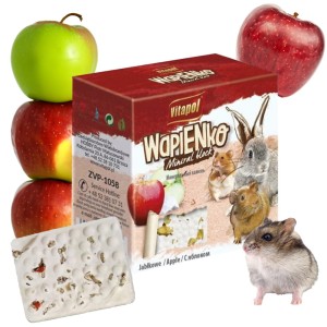 Kostka wapienna z jabłkiem 40g dla gryzoni królika