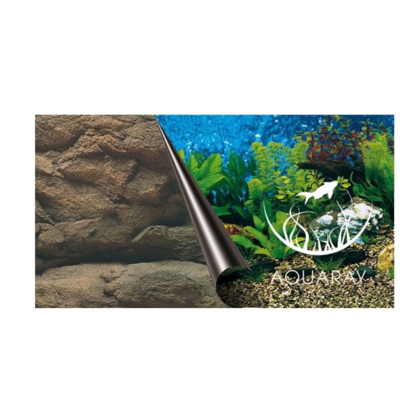 Tło dwustronne Morze / Kamienie 120x50cm fototapeta do akwarium