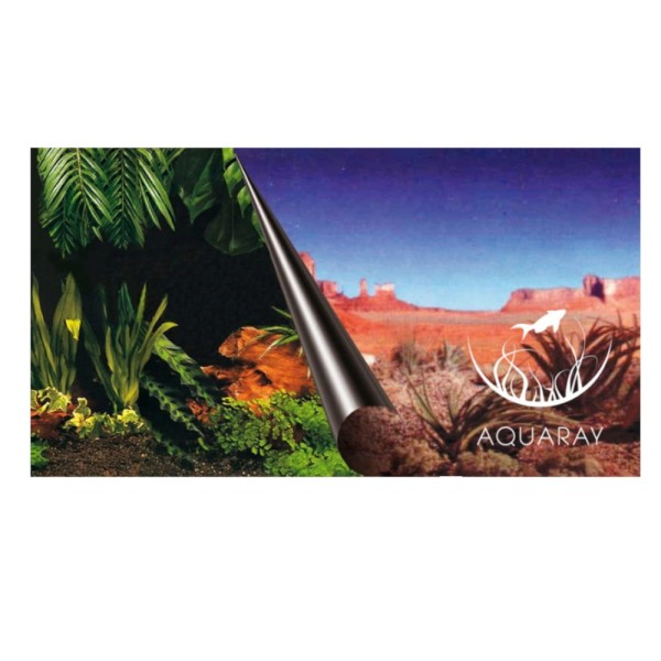 Tło dwustronne JUNGLE / DESERT 120x50cm fototapeta do akwarium