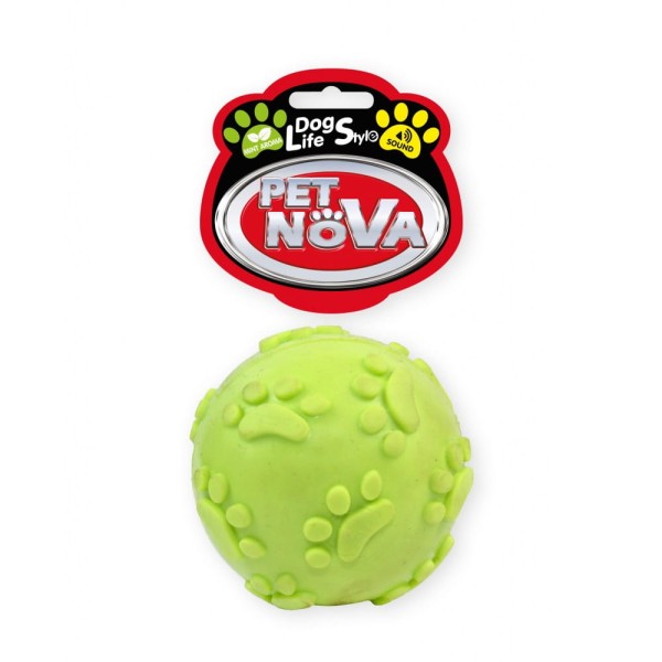 Zabawka dla psa piłka piszcząca miękka 6cm zapach mięty żółta Pet Nova