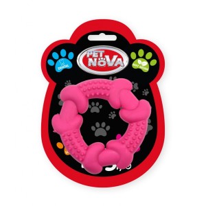 Zabawka dla psa GRUBE RINGO mocny ring różowe 10,5cm Pet Nova