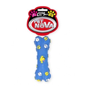 Zabawka dla psa kostka z piszczałką gryzak 15cm niebieski Pet Nova