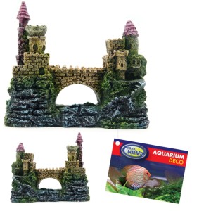 Ozdoba do akwarium ZAMEK Z MOSTEM 13,5x6x11cm