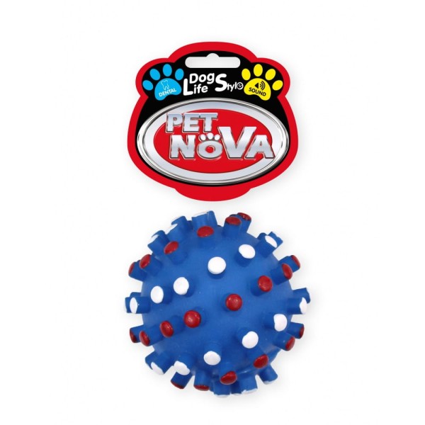 Zabawka dla psa piłka z piszczałką piszcząca 8,50cm niebieska Pet Nova