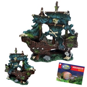 Ozdoba do akwarium STATEK PIRACKI 22x9x23cm