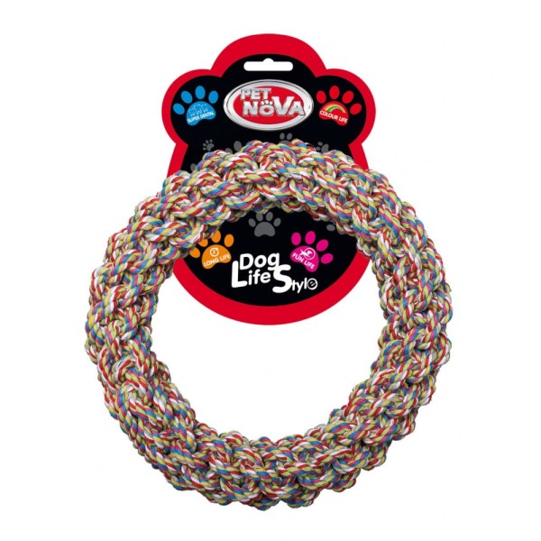 Zabawka dla psa szarpak bawełniany RING mocny 25cm Pet Nova