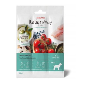 Kabanoski smaczki przysmaki dla psa z PSTRĄGIEM i BORÓWKAMI 30g ITALIAN WAY