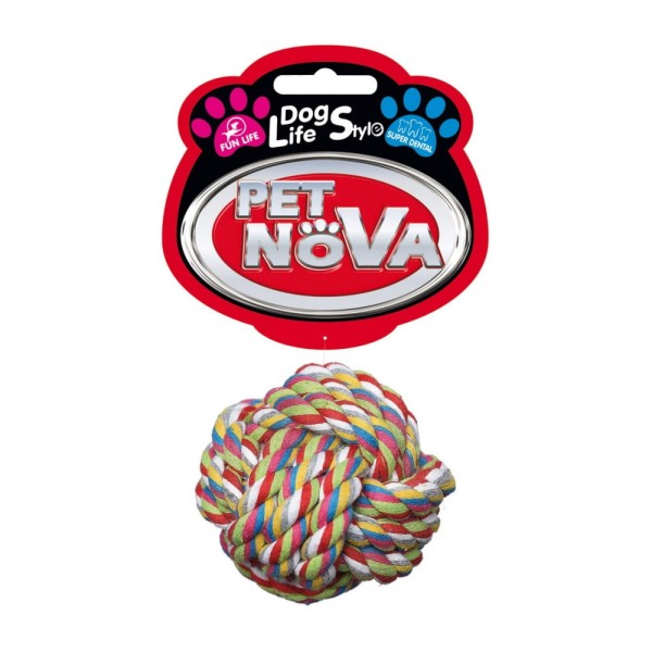 Zabawka dla psa szarpak piłka bawełniana gryzak dental 6cm Pet Nova