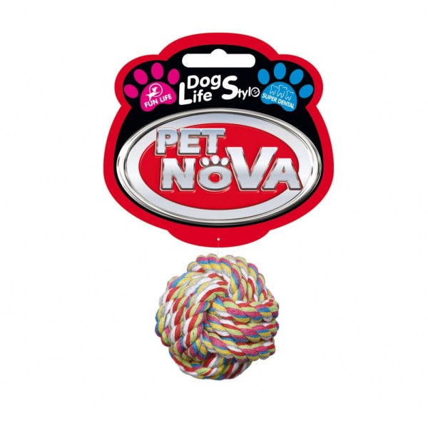 Zabawka dla psa szarpak piłka bawełniana gryzak dental 5cm Pet Nova