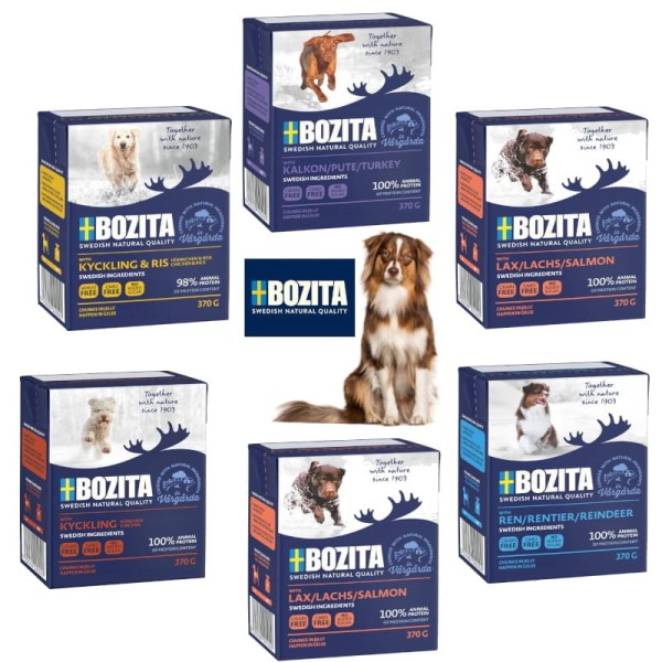 Karma Bozita mix 6x370g w galarecie dla psa zestaw