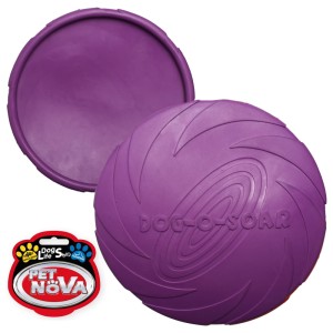 Zabawka dla psa GUMOWY DYSK frisbee 22cm gryzak fioletowy