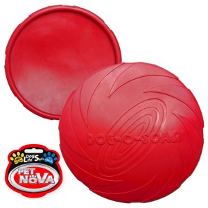 Zabawka dla psa GUMOWY DYSK frisbee 15cm gryzak czerwony