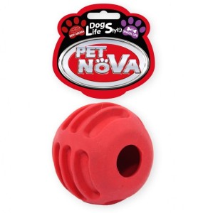 Zabawka dla psa piłka na przysmaki kula smakula czerwona 6cm Pet Nova