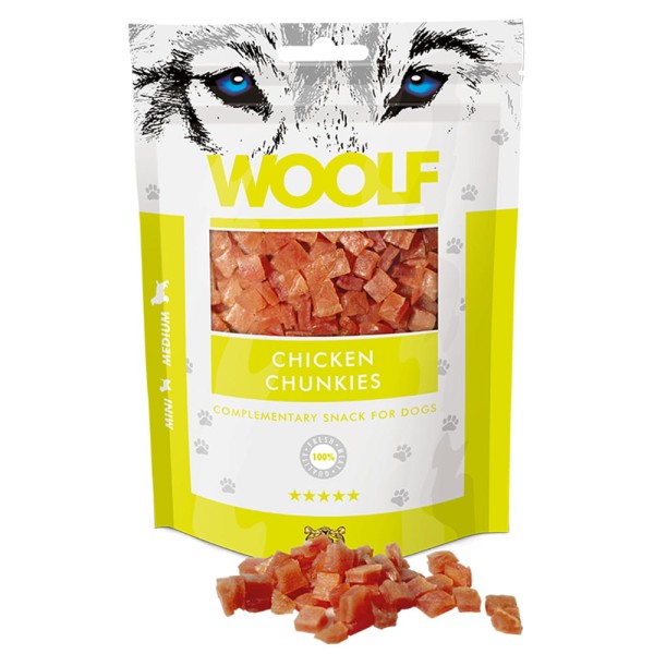 WOOLF N CHICKEN CHUNKIES 100g przysmak dla psa kawałki kurczaka