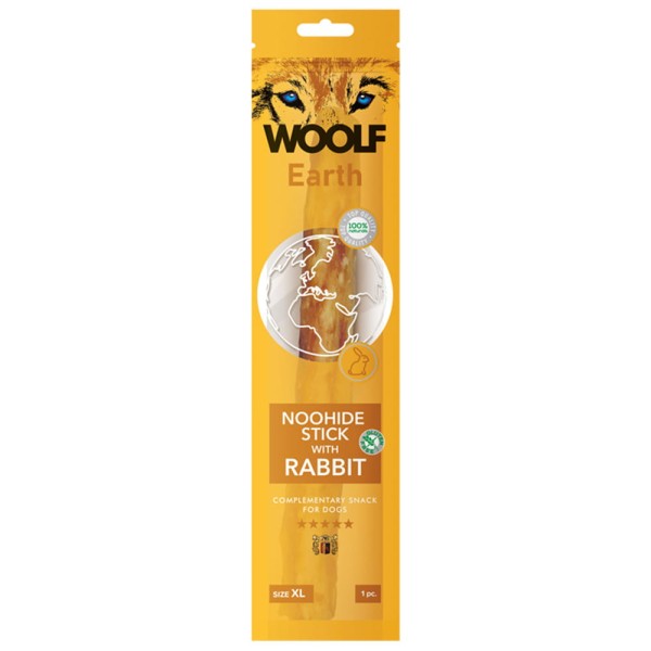WOOLF EARTH NOOHIDE XL STICK WITH RABBIT przysmak dla psa patyk z królika