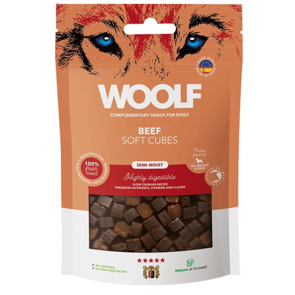 WOOLF SOFT CUBES BEEF MONOPROTEIN 100g przysmak dla psa z wołowiną