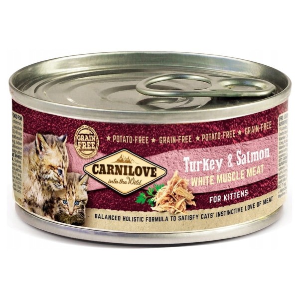 CARNILOVE CAT 100g WMM PUSZKA KITTENS TURKEY&SALM karma mokra dla kotów
