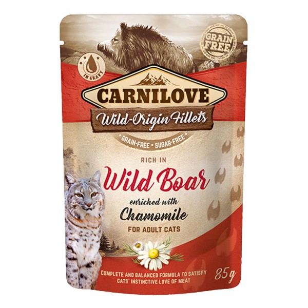 CARNILOVE CAT POUCH WILD BOAR&CHAMOMILE 85g karma mokra dla kotów