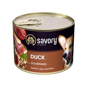 SAVORY DOG ADULT GOURMAND MONO DUCK 200g PUSZKA mokra karma dla psa